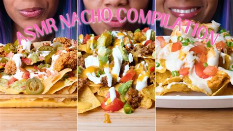 Asmr Eating Cheesy Loaded Nacho Compilation Satisfying Crunchy Sounds Oo Yummy Youtube