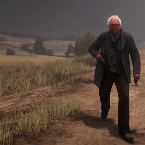 Gameplay Screenshot Of Bernie Sanders In Red Dead Stable Diffusion