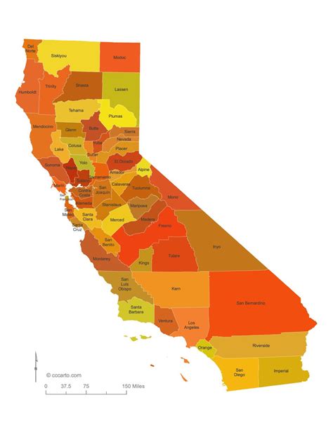 California Map Collection Shaded Relief Counties And Cities