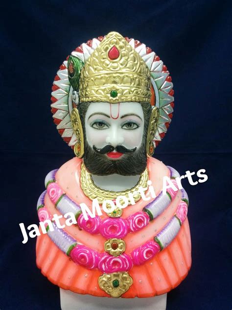 White Marble Khatu Shyam Statue For Worship Size Inch Feet