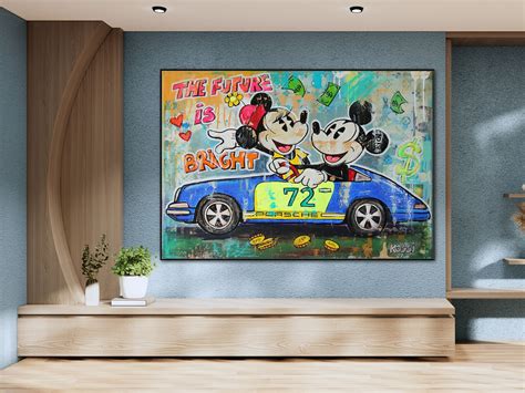 Mickey and Minnie Mouse on Car Ride 100% Hand Painted Oil - Etsy