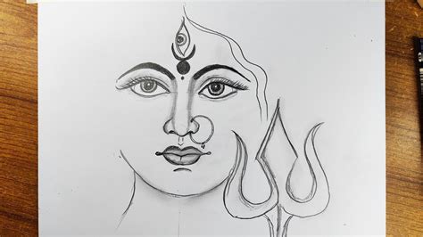 Durga Maa Drawing || How to Draw Durga Maa || durga maa face drawing ...