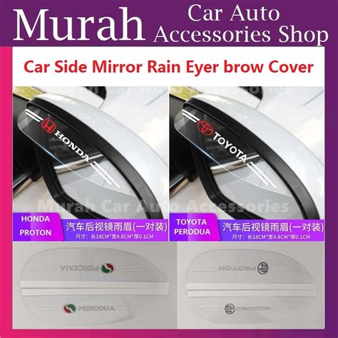 Car Side Mirror Visor Rear View Rain Eye Brow Cover Perodua Sun Axia