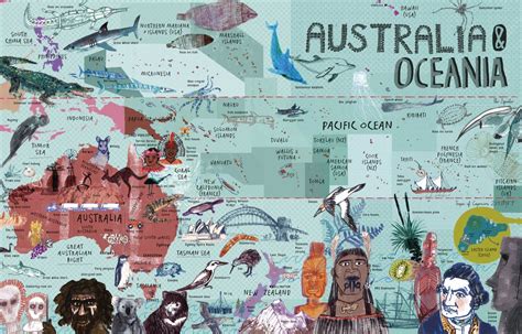 Jill Calder - Oceania Australasia map | Australie