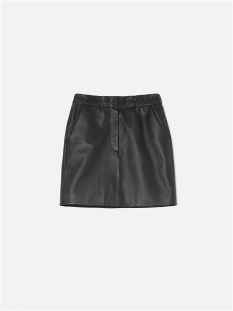 Leather Mini Skirt Black Jigsaw