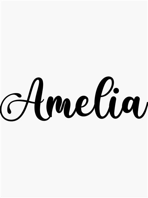 Amelia Name Handwritten Calligraphy Sticker For Sale By Yelenastore