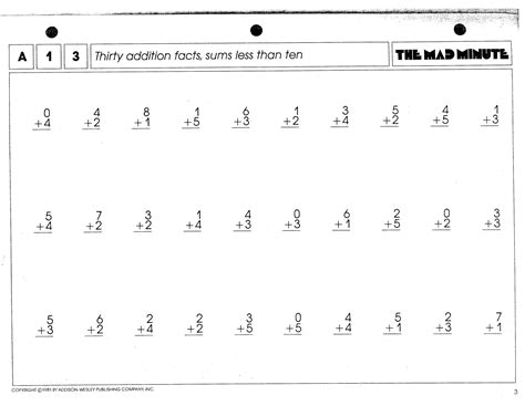 Free Printable 8th Grade Math Mad Minutes