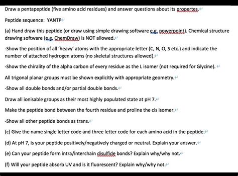 Solved Draw A Pentapeptide Five Amino Acid Residues And