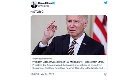 White House Chief Of Staff Ron Klain Mocked For Cheering Biden Tapping Into Oil Reserve Fox News