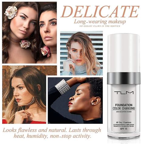 PCS Tlm Color Changing Foundation For Aging Skin Liquid Makeup Base Nude Face Cover Concealer