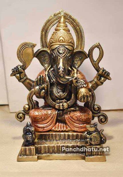 Ganesh Ji Sitting On Kamal Murti For Home Office Panchdhatu