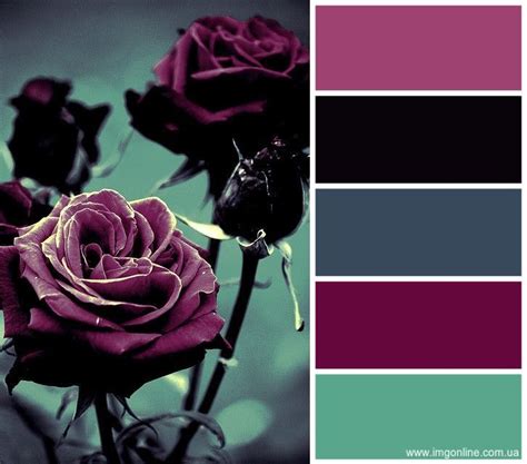 Mysterious Midnight Mauve Rose Palette. | Schemi di colori ...