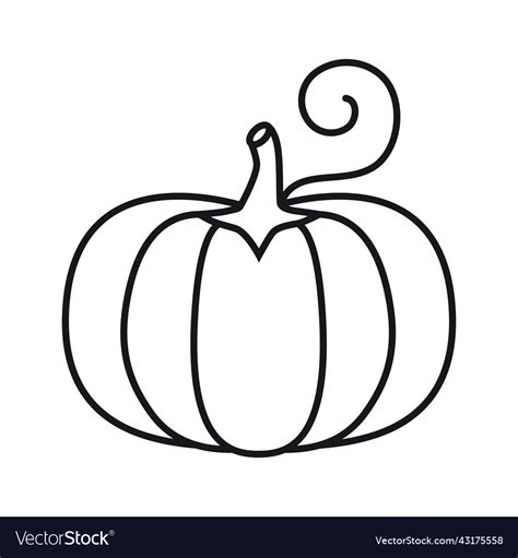 Pumpkin Outline Icon Royalty Free Vector Image