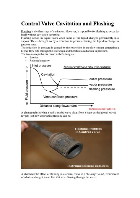 Control Valve Cavitation And Flashing Control Valve Cavitation And