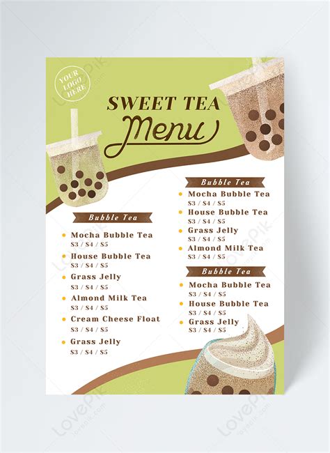 Hand Painted Pearl Milk Tea Menu Template Image Picture Free Download 465492656