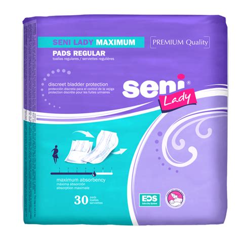 Seni Lady Disposable Bladder Control Pad White Moderate Absorbency