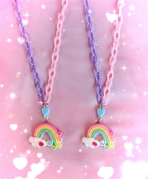 Pastel Rainbow Necklaces By Psycho Baby Shop Rainbow Necklace Kawaii