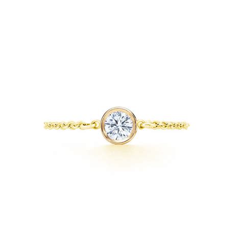 Diamond Chain Ring .10 CT - Yellow Gold – SUZAN DES