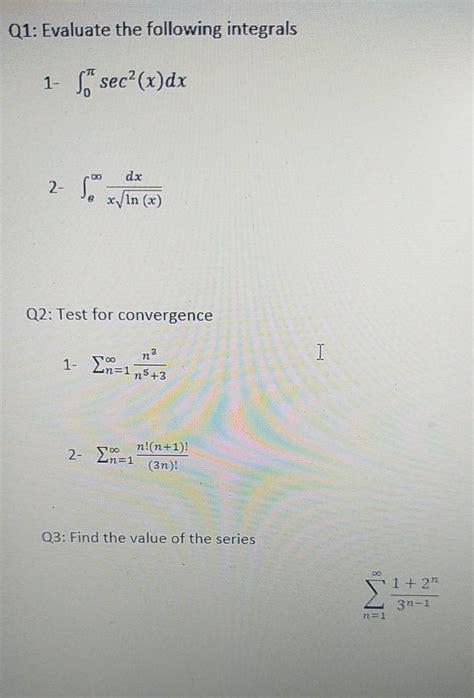 Solved Q1 Evaluate The Following Integrals 1 Secxdx