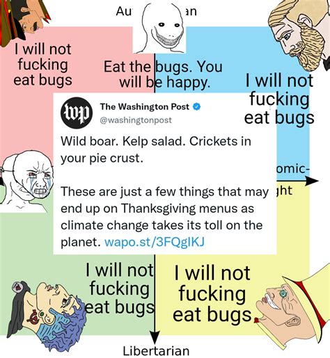 We Will Not Eat The Bugs Rpoliticalcompassmemes I Will Not Eat