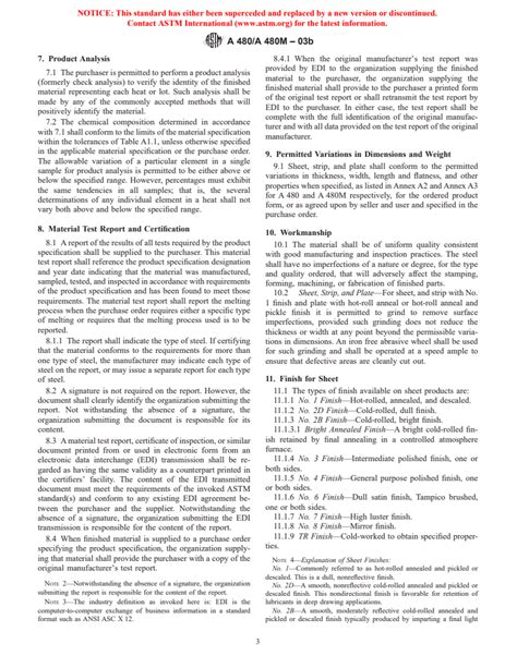 Astm A480 A480m 03b Standard Specification For General Requirements For Flat Rolled Stainless And