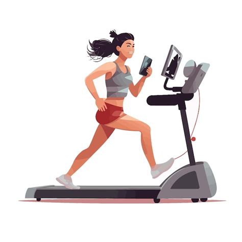 Mujer Blogger Corriendo En La Cinta De Correr Grabaci N Video Vector