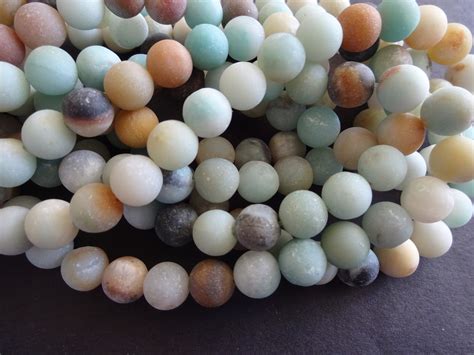 8 8 5mm Natural Frosted Amazonite Bead Strand Amazon Stone 8mm Ball