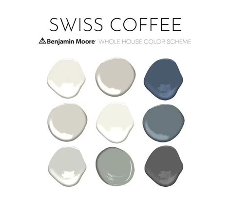 Swiss Coffee Benjamin Moore Paint Palette Modern Neutral Etsy Swiss