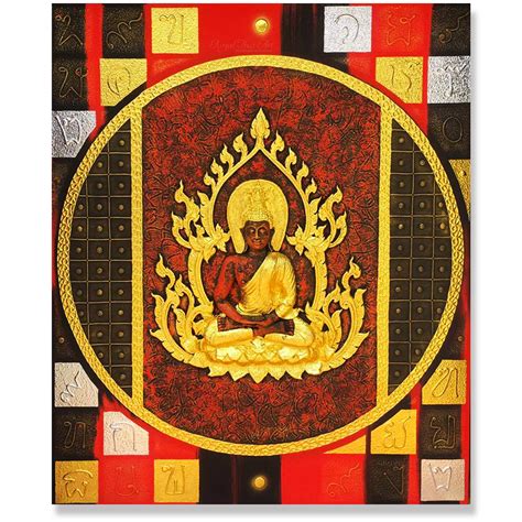 Tableau Peinture Thailande Ancient Thai Buddha Wall Art Assistant