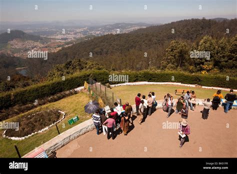 India, Tamil Nadu, Udhagamandalam (Ooty), Doddabetta Peak viewing area ...