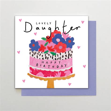 Happy Birthday Lovely Daughter Cake Card | The Dotty House