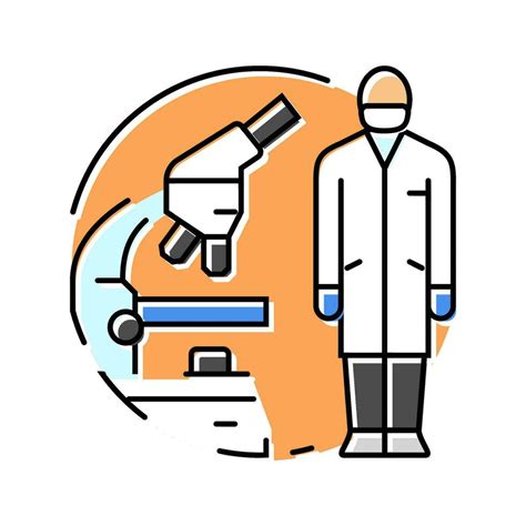 Lab Technician Microscope Color Icon Vector Illustration 35453817