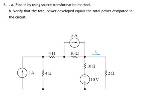 Solved A Find Io By Using Source Transformation Chegg