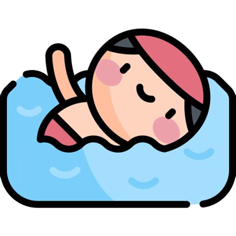 Swimmer Kawaii Lineal Color Icon