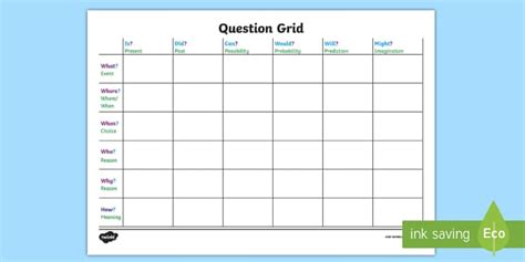 Question Grid Worksheet KS1 Resources Twinkl