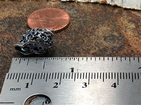 Sterling Silver Sugar Skull Charm, Skull Charm, Skull Pendant, Silver