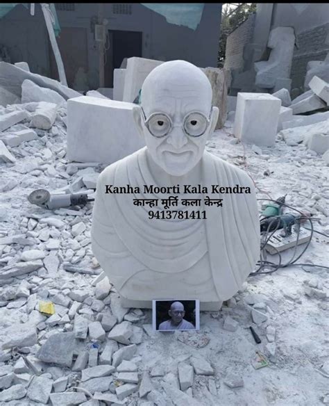 White Marble Mahatma Gandhi Statue For Interior Decor Size Dimension