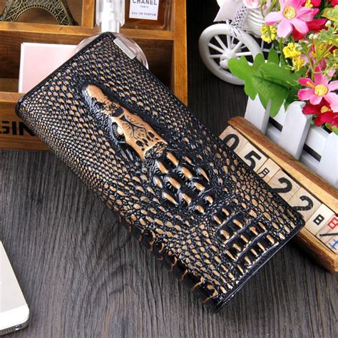 Jf U New Genuine Leather Women Wallets Crocodile Alligator Pattern