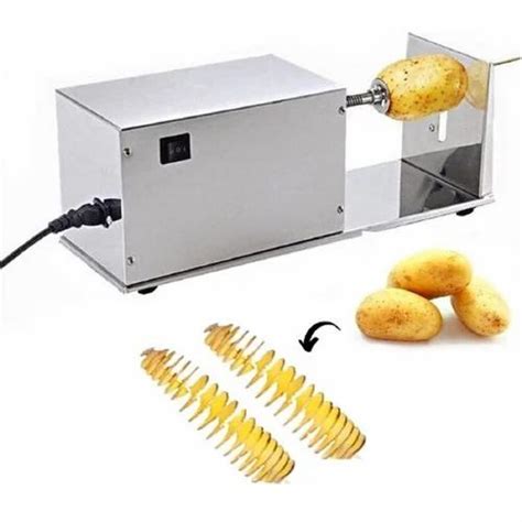 Electric Stainless Steel Spiral Potato Cutter Power 10w 1 8 Thick At