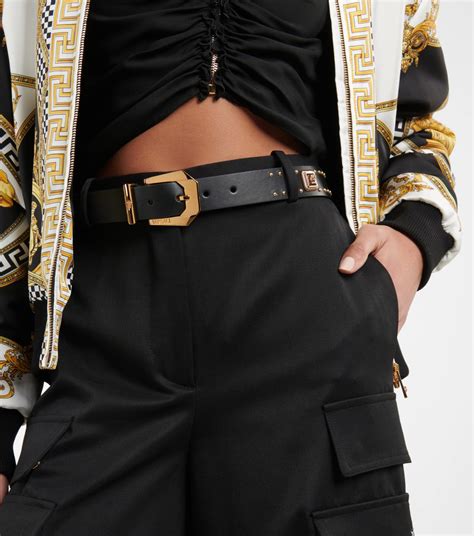 Medusa Heritage Studded Leather Belt In Black Versace Mytheresa