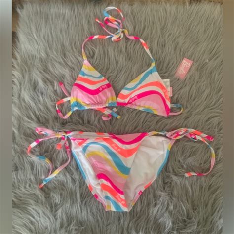 Barbie Swim Womens Juniors Barbie Malibu Retro String Bikini Set Medium Or Large New Poshmark
