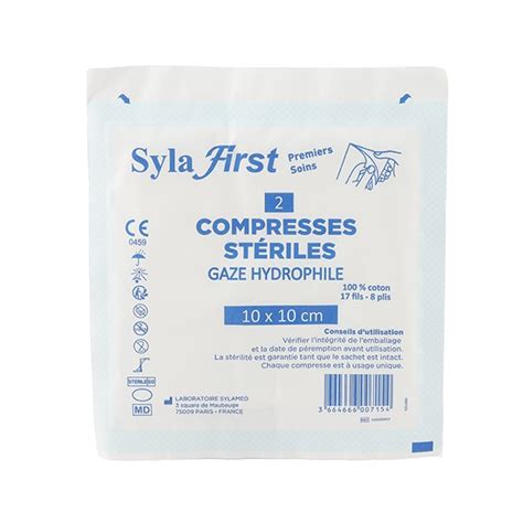 Sylamed Syla First Compresses de gaze stériles 10x10 cm Tissées