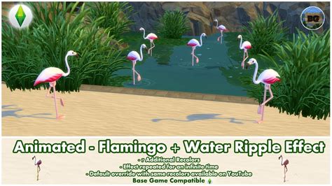 Bakies The Sims 4 Custom Content Animated Flamingo Water Ripple