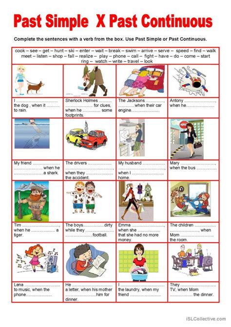 Simple Past X Past Continuous Genera English Esl Worksheets Pdf And Doc