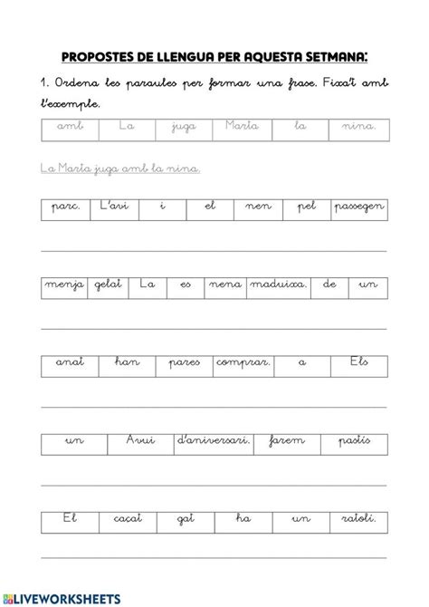 Ejercicio De Ordenar Les Paraules Interactive Notebooks Initials