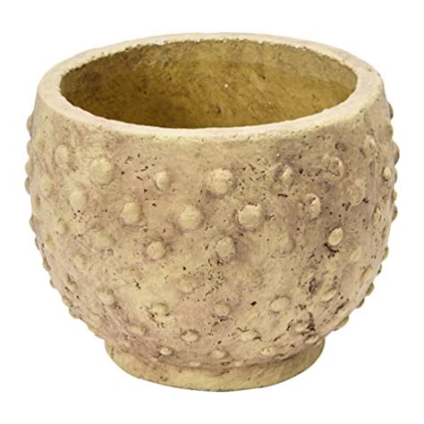 Distressed Beige Sandstone Hobnail Planter Pot For Home