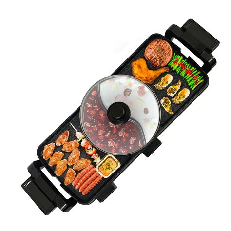Hot Pot With Grill In Electric Bbq Grill Hot Pot X Inch Non Stick Barbecue Grill