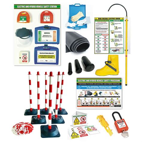 Ev Workshop Safety Ppe Pack With Red White Posts Chain Prosol