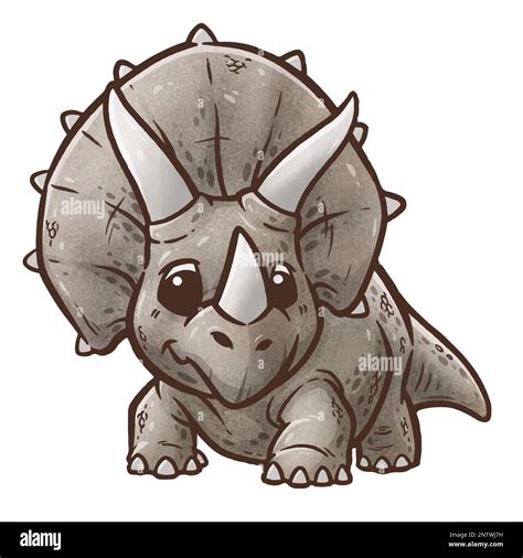 Vector Illustration Of Cartoon Dinosaur Triceratops Stock Vector Image And Art Alamy