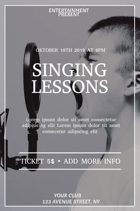 Singing Lessons Event Flyer Template Postermywall